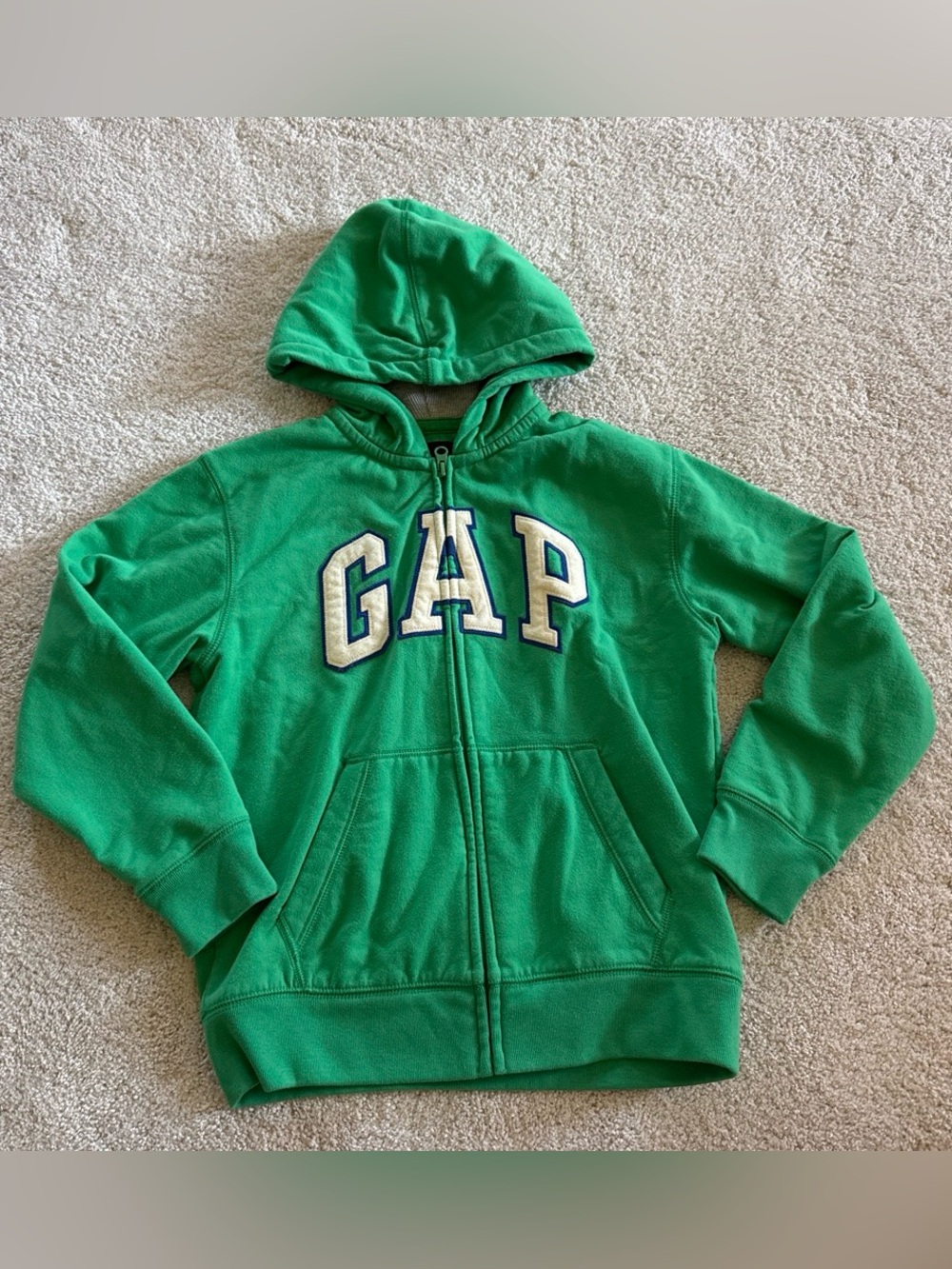 GAP Kids Green Hooded Zip-Up Sweatshirt